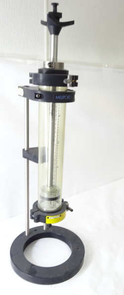 LARGE INDUSTRIAL CHROMATOGRAPHY COLUMN W/ STAND MILLIPORE / VANTAGE