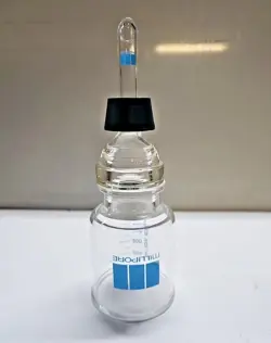 SET MILLIPORE 300ML GLASS 47MM GRADUATED VACUUM FILTRATION FUNNEL W CLAMP & PLUG