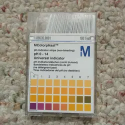 MILLIPORE MCOLORPHAST PH 0-14 INDICATOR STRIPS NON BLEEDING 100 STRIPS/BOX