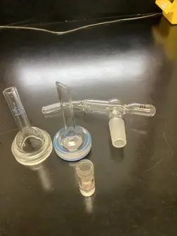 LOT OF 4 UNBRANDED & MILLIPORE FILTER HOLDER PYREX GLASS LAB EQUIPMENT