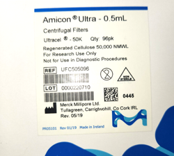 AMICON ULTRA-0.5ML CENTRIFUGAL FILTER UNIT 50KDA MWCO UFC505096 96 UNITS, 0.5ML