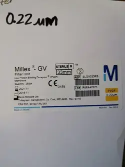 SLGV033RB MILLIPORE MILLEX-GV FILTER UNIT (STERILE) SYRINGE FILTER 10 FILTERS