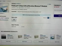 NEW MILLIPORE PELLICON ULTRAFILTRATION BIOMAX  MODULE,300 KDA , 2.5M2, P2B100C25