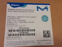 MILLIPORE .22µM 1/4” MILLIPAK-20 FILTER UNIT HB/HB W/ BELL MPGL02GH2 (2/PK)