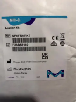 2 MILLIPORE MILLI-Q AERATION KIT CPAFSARKT WATER FILTER CARTRIDGE AERATION