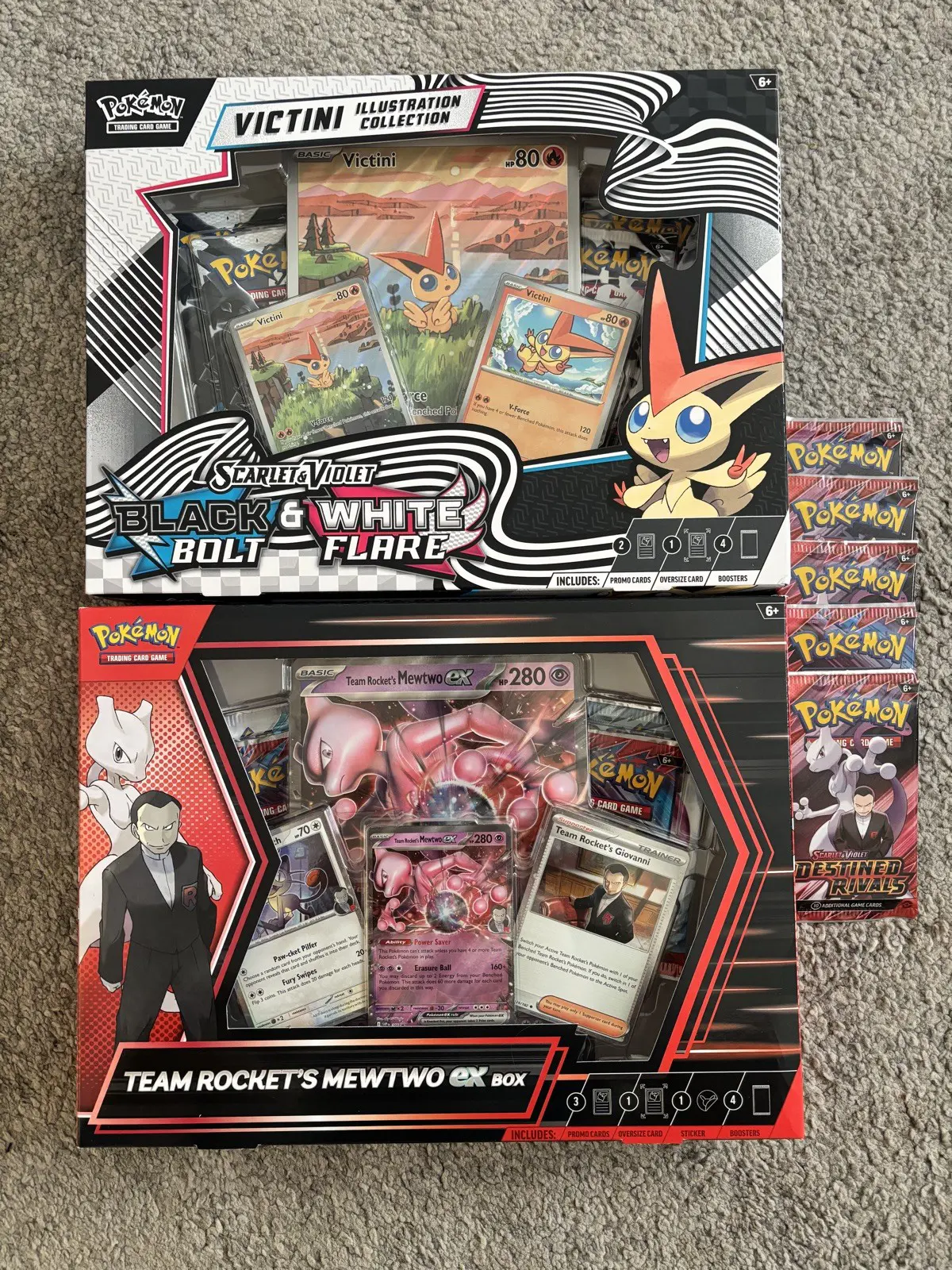 POKEMON TCG TEAM ROCKETS MEWTWO EX BOX/VICTINI ILLU/DESTINED RIVALS ...