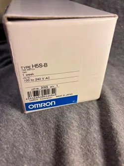 OMRON H5S-B TIMER RELAY, 1 MIN TO 1 WEEK, 100-240 VAC SUPPLY, 250V @15A OUTPUT