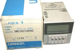 OMRON 110V LCD TIMER H3CA-8 0.1 SECOND TO 9990 HRS NIB