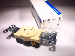 EATON 5461V SINGLE RECEPTACLE IVORY 20A 250VAC NEMA 6-20R