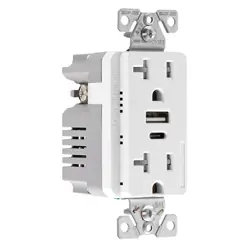 EATON TRUSBAC20W-BOX USB A&C CHARGER DUPLEX RECEPTACLE TRUSBAC20WBOX WHITE