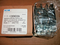EATON C25DND325A 120V COIL 3 POLE 25A/35A CONTACTOR