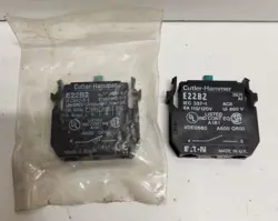 LOT OF 2 NEW OLD STOCK! EATON CUTLER-HAMMER 10A 600V 1N.O. CONTACT BLOCKS E22B2