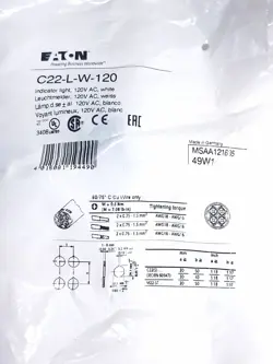 WHITE 120V INDICATOR