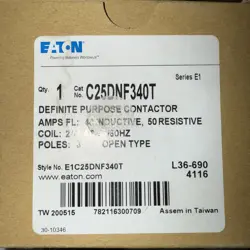 EATON C25DNF340T 24V COIL 3 POLE 40A/50A CONTACTOR