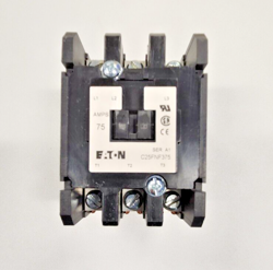 EATON C25FNF375 CONTACTOR 3 POLE 75AMP 208-240V AC DEFINITE PURPOSE C25FNF375