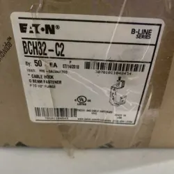 LOT OF 43 - B-LINE BY EATON - BCH32-C2 J-HOOK- 1/2IN FLANGE