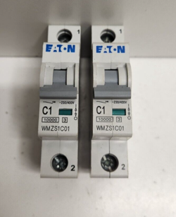 LOT OF 2 GUARANTEED! EATON 1A 230/400V 1-POLE CIRCUIT BREAKERS WMZS1C01
