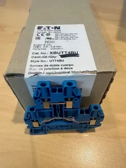 EATON XBUTT4BU TWO LEVEL TERMINAL BLOCKS- BLUE/BOX OF 50