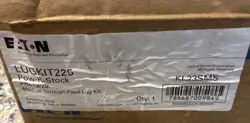 (2)- EATON LUGKIT225 MAIN/THROUGH-FEED LUG KIT 225A AL/CU 6-300MCM OPEN BOX