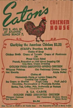 FROM EATON'S CHICKEN