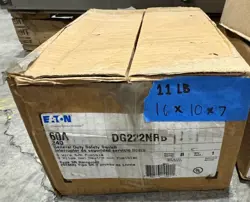 NEW EATON DG222NRB 60 AMP 240V 1 SINGLE PHASE SAFETY SWITCH DISCONNECT FUSED 3R