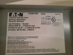 EATON USD DCG3061URM DISCONNECT SWITCHES HEAVY DUTY DC DISCONNECT 3P 30A 600V 50
