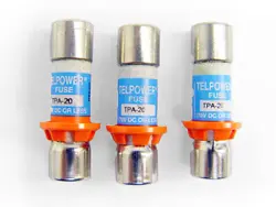 LOT OF 3 EATON BUSSMANN TPA-20 TELPOWER FUSES