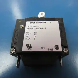 EATON HEINEMANN  JA1S-B3-AJ-04-H-A QTY OF 1 PER LOT CIRCUIT BREAKER, 20A 65V DCH