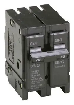 EATON BR270 TYPE BR PLUG-ON CIRCUIT BREAKER, 240 VAC, 70 AMP, 10 KAIC, 2-POLE