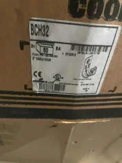EATON B-LINE BCH32 J-HOOK WALL MOUNT 2 IN MAX CAP GALVANIZED STEEL USA