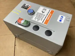 EATON ECN0501AAA MOTOR STARTER ENCLOSURE W/ START STOP RESET PUSH BUTTON & WIRES
