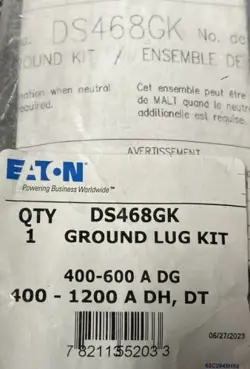 EATON DS468GK GROUND LUG KIT 400-600. A DG,400-1200 A DH, DT