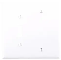 EATON PJ113W 2G TOGGLE/BLANK WALLPLATE