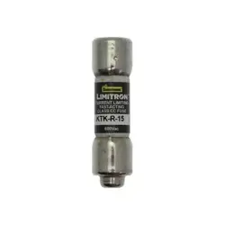EATON BUSSMANN KTK-R-15 UL CLASS FUSE, CC CLASS, KTK-R SERIES, FAST-ACTING,