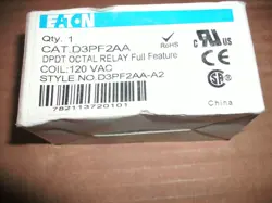 EATON D3PF2AA DPDT OCTAL RELAY 120V COIL - 3 AVAILABLE