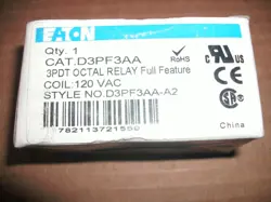 EATON D3PF3AA 3PDT OCTAL RELAY 120V COIL - 5 AVAILABLE
