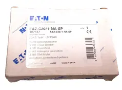 EATON MOELLER FAZ-C20/1-NA-SP CIRCUIT BREAKER DIN MOUNT 1P 20A 277VAC 167137
