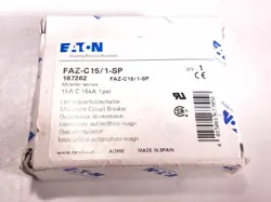 EATON MOELLER FAZ-C15/1-SP CIRCUIT BREAKER DIN MOUNT 1P 15A 277V 167262 WMZS1C15