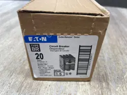 LOT OF 5 NEW EATON 20A 120/240V 2-POLE CIRCUIT BREAKER BR220 FREE SHIPPING