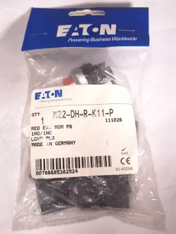 EATON MOELLER M22-DH-R-K11-P PUSH BUTTON RED MOMENTARY 1NO/1NC