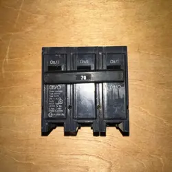 EATON BR370 3 POLE TYPE HACR CIRCUIT BREAKER- CHIPPED VIEW PHOTOS!
