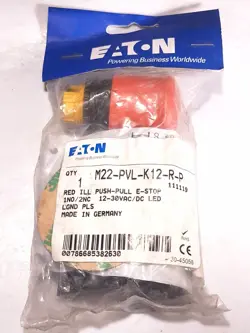 EATON MOELLER M22-PVT-K12-R-P TWIST TO RELEASE EMERGENCY STOP 1NO/2NC -7 AVAIL