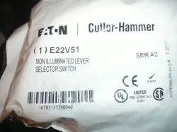 EATON E22V51 NON ILLUMININATED LEVER SELECTOR SWITCH  - 2 AVAILABLE