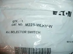 EATON M22S-WLKV-W WHITE ILLUMINATED SELECTOR SWITCH - 4 AVAILABLE