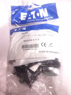 EATON MOELLER M22-D-G-K11-P PUSH BUTTON SWITCH GREEN FLUSH MOMENTARY 1NO/1NC