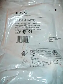 EATON C22-L-XR-230 RED 230V INDICATOR LIGHT W/O LENS
