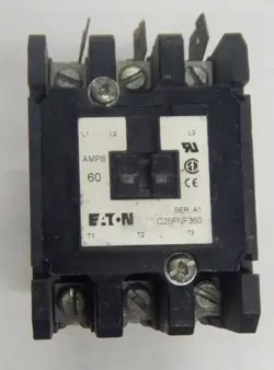 EATON C25FNF360 DEFINITE PURPOSE CONTACTOR 60 AMP 3Ø 208-240V COIL USED