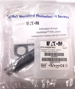EATON E76UV020PM12 INTELLIVIEW UV SENSOR 8-20MM NO PNP 10-30VDC GENUINE