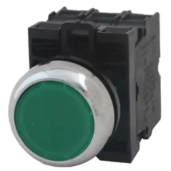 EATON M22M-DL-G-K20-G ILLUMINATED PUSH BUTTON,22MM,GREEN