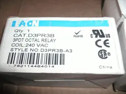 EATON D3PR3B 3PDT OCTAL RELAY 240V COIL - 6 AVAILABLE